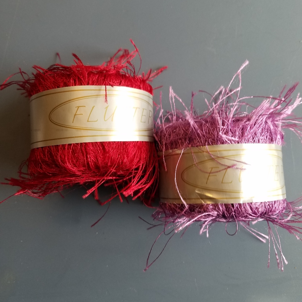 2 balls of Flutter eyelash yarn